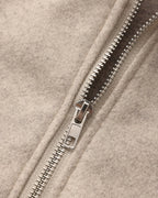Women's Hooded Zip Jacket With a Straight Boxy Hem - Beige