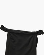 Women's One-Shoulder Long Dress With a Flared Hem - Black