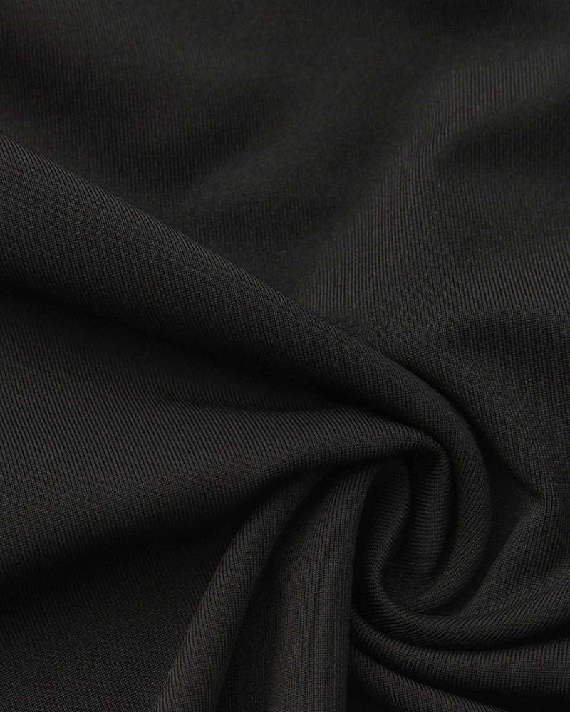 Women's One-Shoulder Long Dress With a Flared Hem - Black