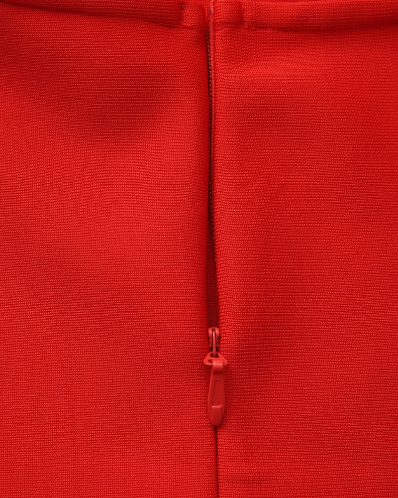 Women's Square-Neck Halter Dress With a Long Hem - Red