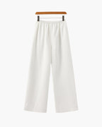 Women's Wide-Leg Trousers With a Gathered Waist - Ivory