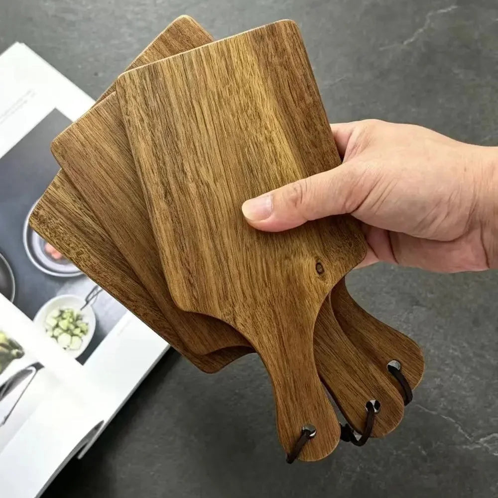 Wooden Chopping Board Set in Solid Acacia with Hanging Loops